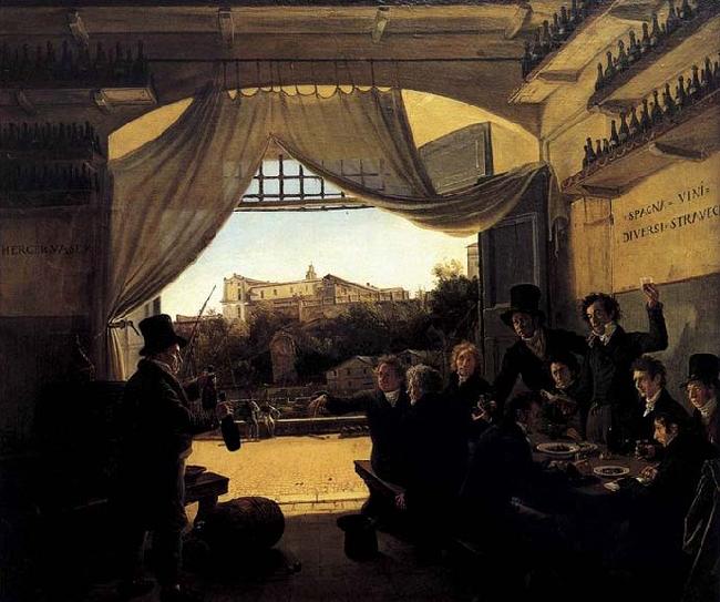 Franz Ludwig Catel Crown Prince Ludwig in the Spanish Wine Tavern in Rome oil painting image